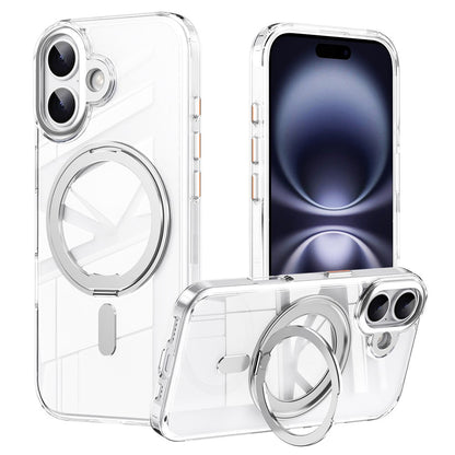 For iPhone 17 Case Compatible with MagSafe TPU + Acrylic + Metal Kickstand Matte Phone Cover