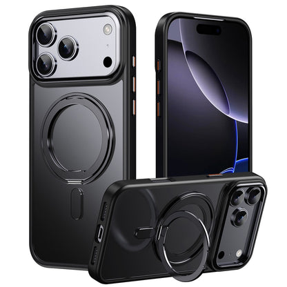 For iPhone 17 Pro Max Case Compatible with MagSafe TPU + Acrylic + Metal Kickstand Matte Phone Cover