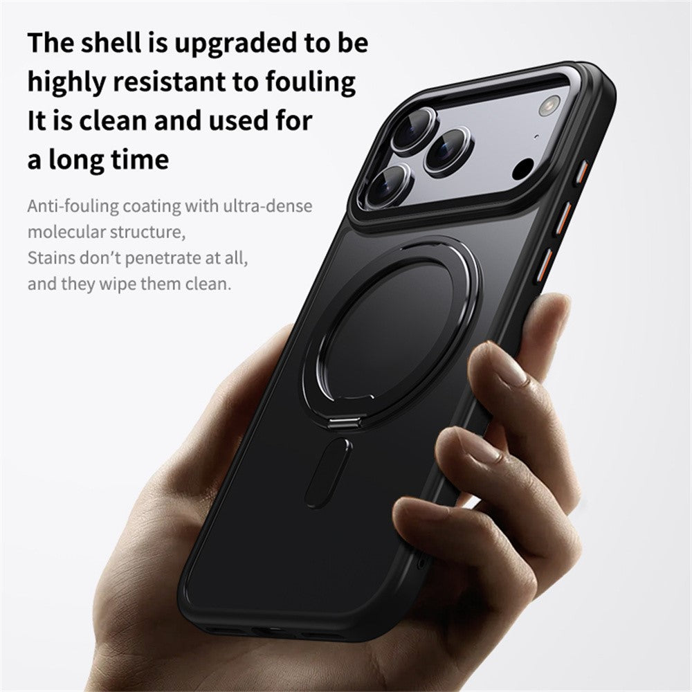 For iPhone 17 Pro Max Case Compatible with MagSafe TPU + Acrylic + Metal Kickstand Matte Phone Cover
