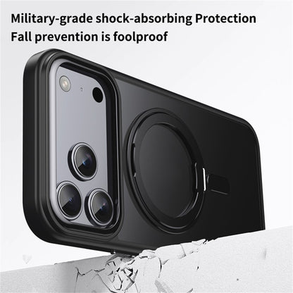 For iPhone 17 Pro Max Case Compatible with MagSafe TPU + Acrylic + Metal Kickstand Matte Phone Cover