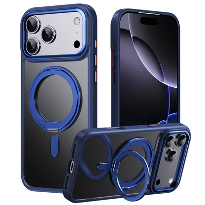 For iPhone 17 Pro Max Case Compatible with MagSafe TPU + Acrylic + Metal Kickstand Matte Phone Cover