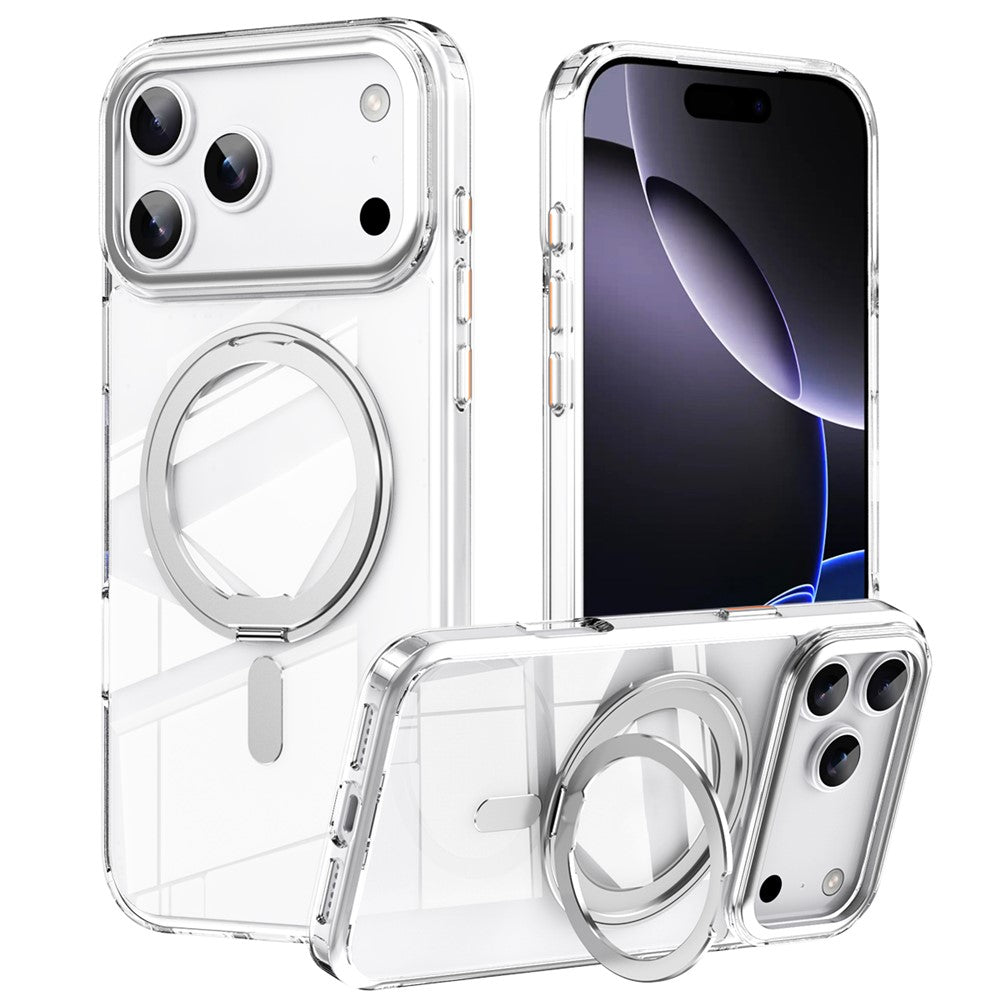 For iPhone 17 Pro Max Case Compatible with MagSafe TPU + Acrylic + Metal Kickstand Matte Phone Cover