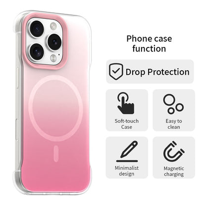 For iPhone 16 Pro Magnetic Case Gradient Design Borderless IMD TPU + PC + PET Phone Cover