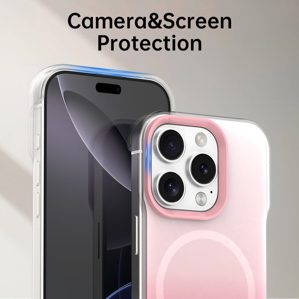 For iPhone 16 Pro Magnetic Case Gradient Design Borderless IMD TPU + PC + PET Phone Cover