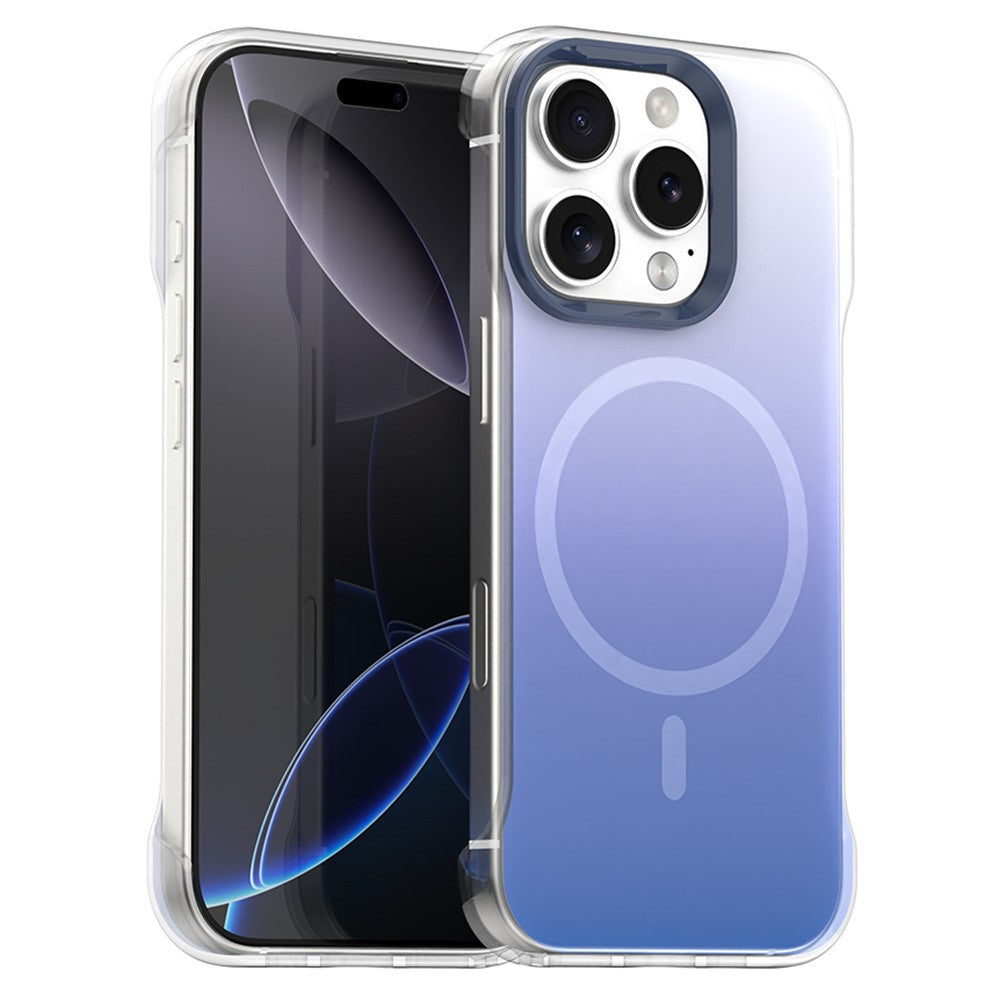 For iPhone 16 Pro Magnetic Case Gradient Design Borderless IMD TPU + PC + PET Phone Cover