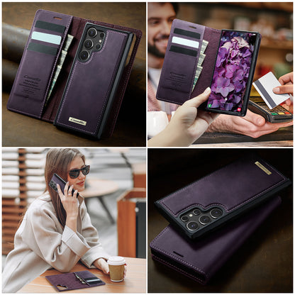 CASEME For Samsung Galaxy S25 Ultra Case  C49 Magnetic Case RFID Blocking Detachable Wallet Leather Phone Cover