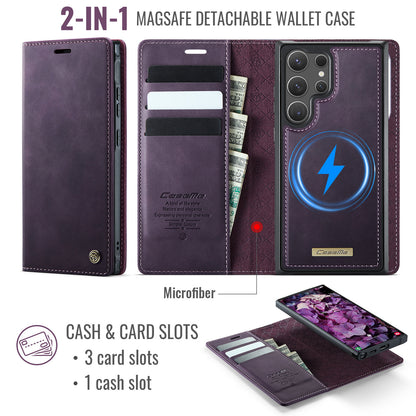 CASEME For Samsung Galaxy S25 Ultra Case  C49 Magnetic Case RFID Blocking Detachable Wallet Leather Phone Cover