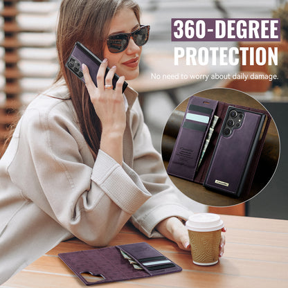CASEME For Samsung Galaxy S25 Ultra Case  C49 Magnetic Case RFID Blocking Detachable Wallet Leather Phone Cover