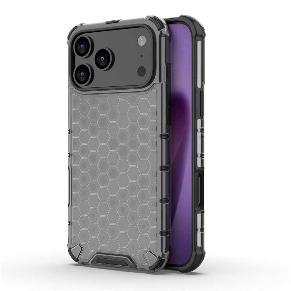 For iPhone 17 Pro Max Case Honeycomb Shape Shockproof PC + TPU Phone Cover