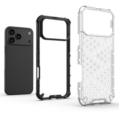 For iPhone 17 Pro Max Case Honeycomb Shape Shockproof PC + TPU Phone Cover