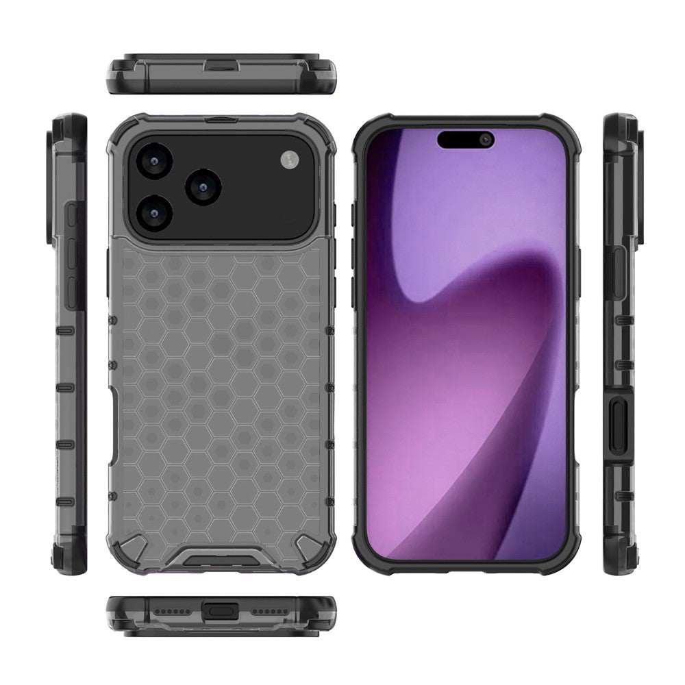 For iPhone 17 Pro Max Case Honeycomb Shape Shockproof PC + TPU Phone Cover