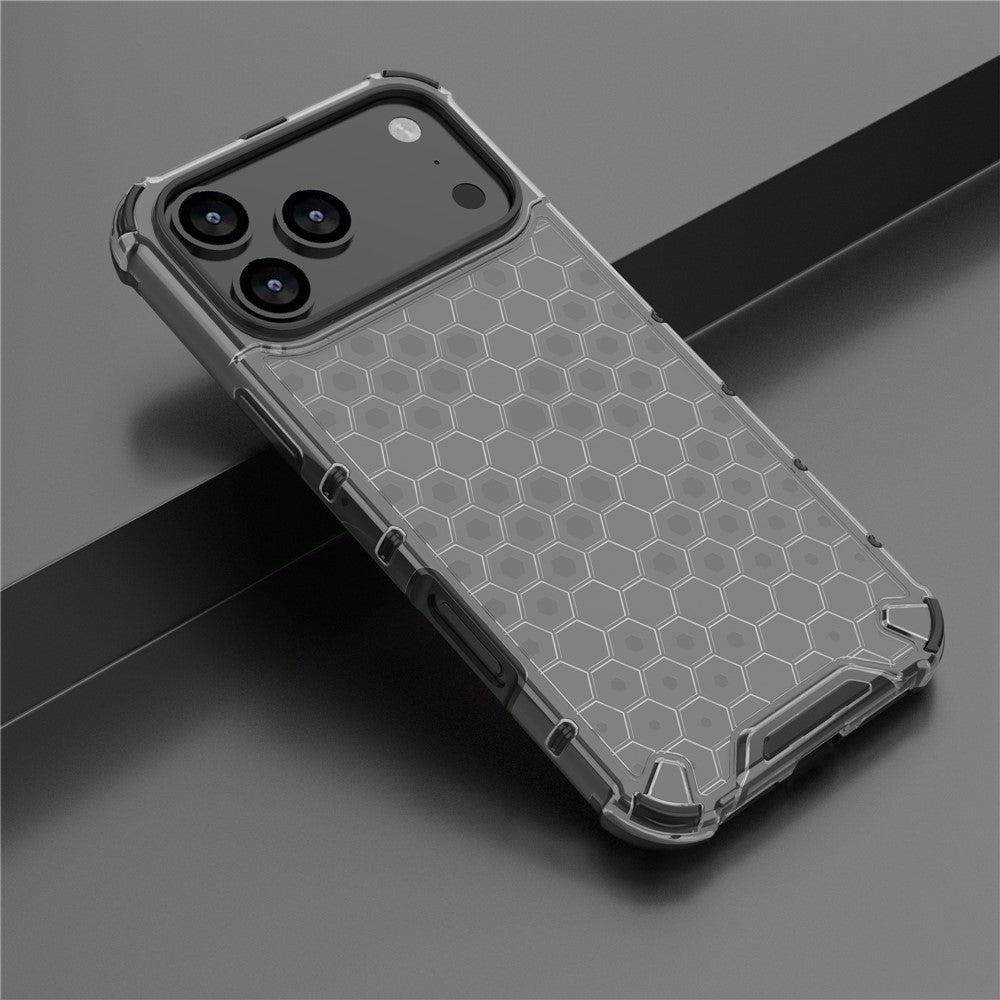 For iPhone 17 Pro Max Case Honeycomb Shape Shockproof PC + TPU Phone Cover
