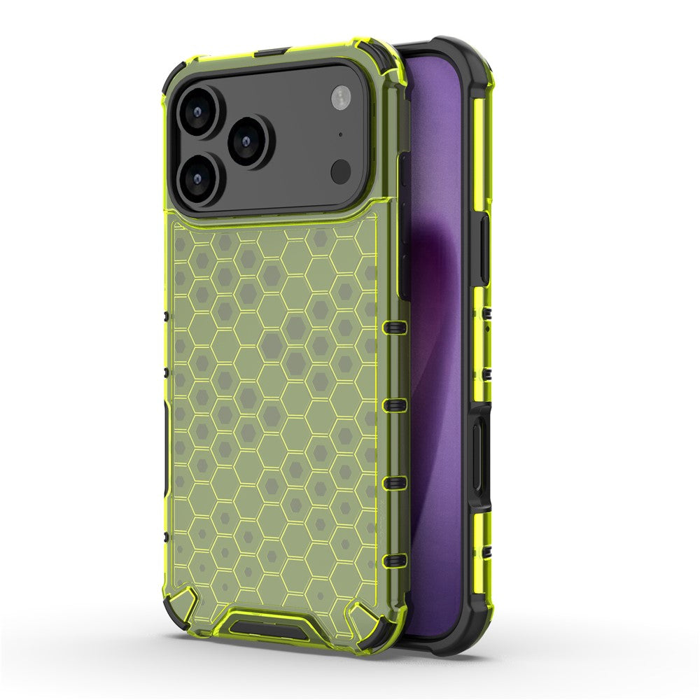For iPhone 17 Pro Max Case Honeycomb Shape Shockproof PC + TPU Phone Cover