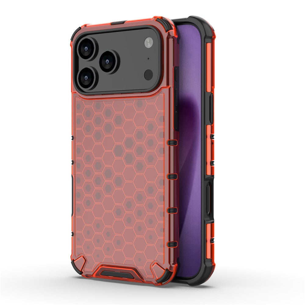 For iPhone 17 Pro Max Case Honeycomb Shape Shockproof PC + TPU Phone Cover