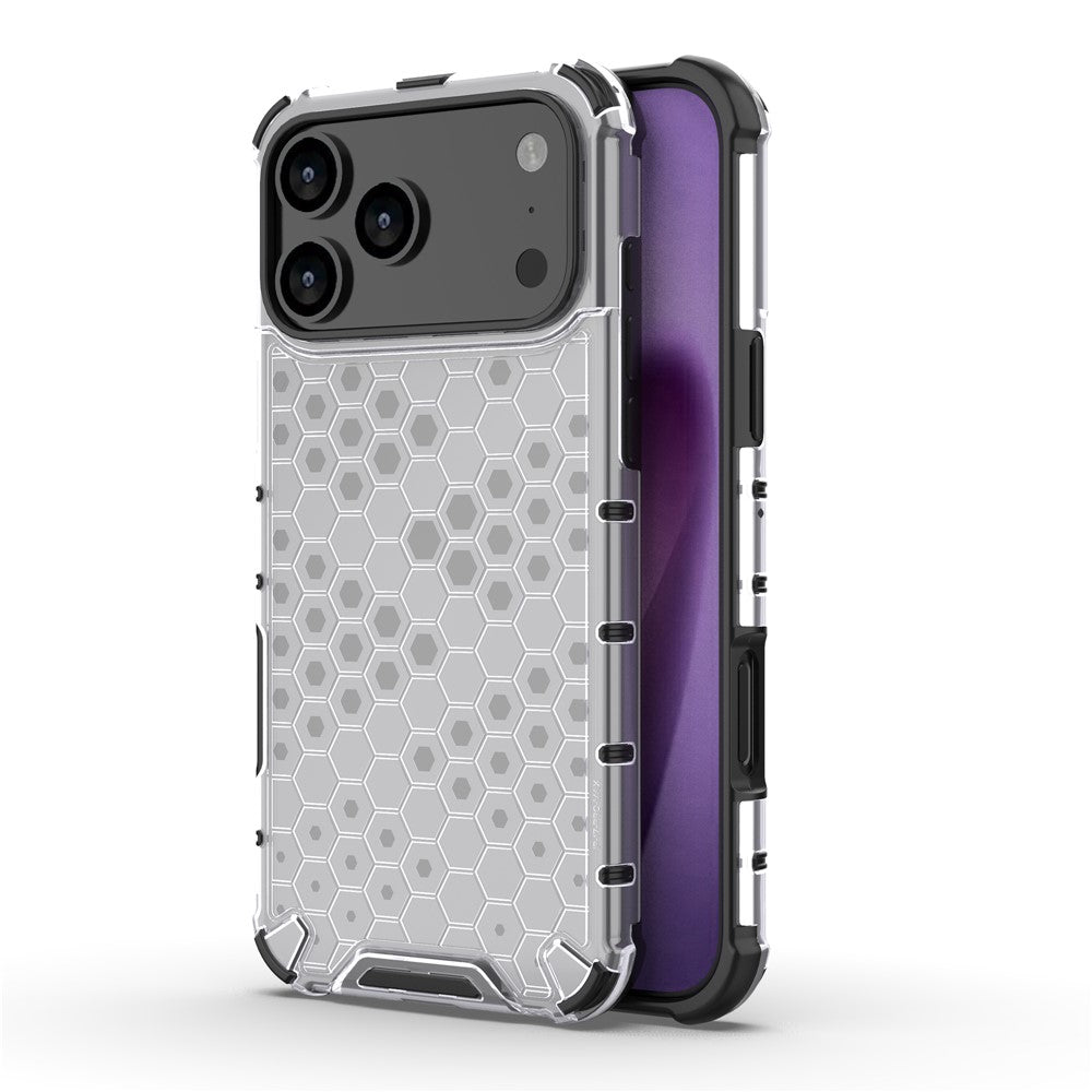 For iPhone 17 Pro Max Case Honeycomb Shape Shockproof PC + TPU Phone Cover