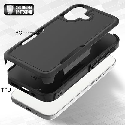 For iPhone 17 Case 2 in 1 PC + TPU Shockproof Phone Cover