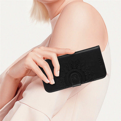 For iPhone 16 Pro Max Stand Case Textured Leather Wallet Phone Cover with Strap