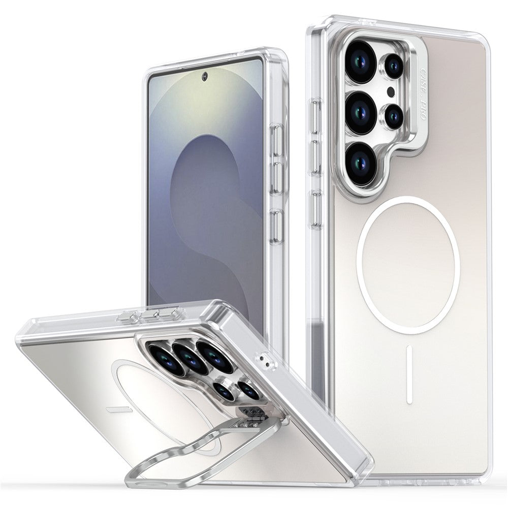 For Samsung Galaxy S25 Ultra Magnetic Case TPU + Acrylic Gradient Phone Cover with Kickstand