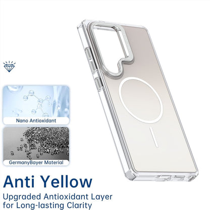 For Samsung Galaxy S25 Ultra Magnetic Case TPU + Acrylic Gradient Phone Cover with Kickstand