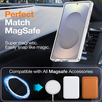 For Samsung Galaxy S25 Ultra Magnetic Case TPU + Acrylic Gradient Phone Cover with Kickstand