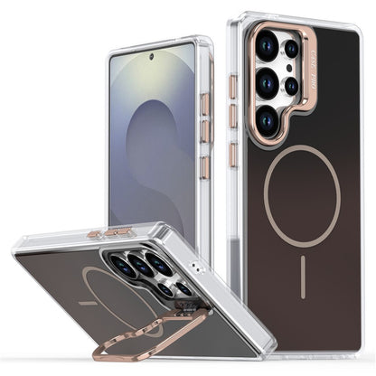 For Samsung Galaxy S25 Ultra Magnetic Case TPU + Acrylic Gradient Phone Cover with Kickstand