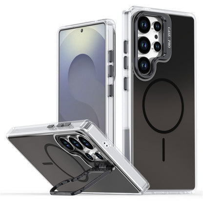For Samsung Galaxy S25 Ultra Magnetic Case TPU + Acrylic Gradient Phone Cover with Kickstand