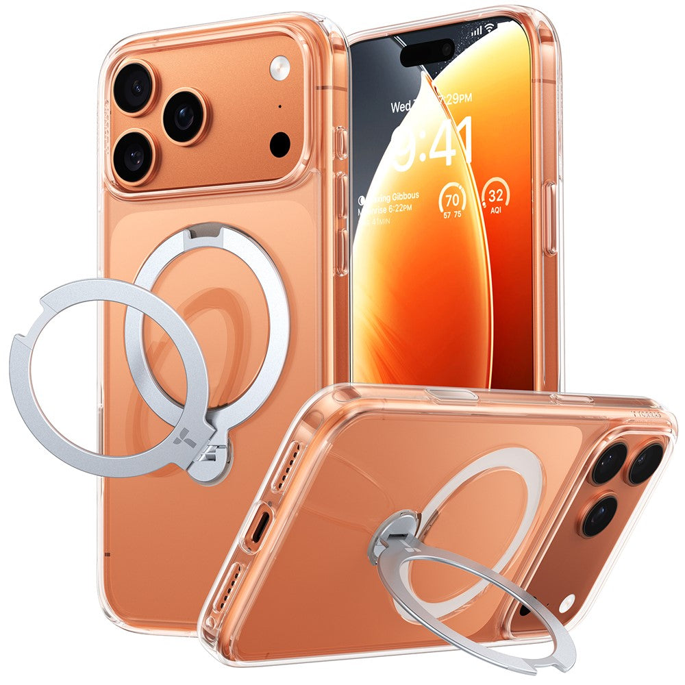 TORRAS Ostand Q3 Spin Series For iPhone 17 Pro Case Compatible with MagSafe Rotating Kickstand PC + TPU Phone Cover