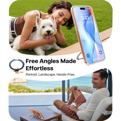 TORRAS Ostand Q3 Spin Series For iPhone 17 Pro Case Compatible with MagSafe Rotating Kickstand PC + TPU Phone Cover