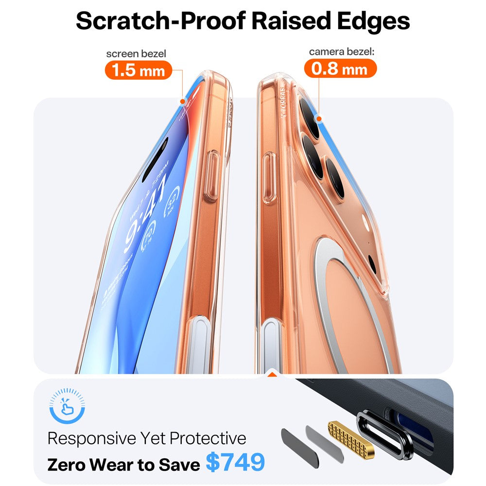 TORRAS Ostand Q3 Spin Series For iPhone 17 Pro Case Compatible with MagSafe Rotating Kickstand PC + TPU Phone Cover
