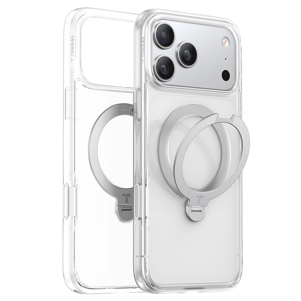 TORRAS Ostand Q3 Spin Series For iPhone 17 Pro Max Case Compatible with MagSafe Anti-drop PC + TPU Phone Cover with Rotating Kickstand