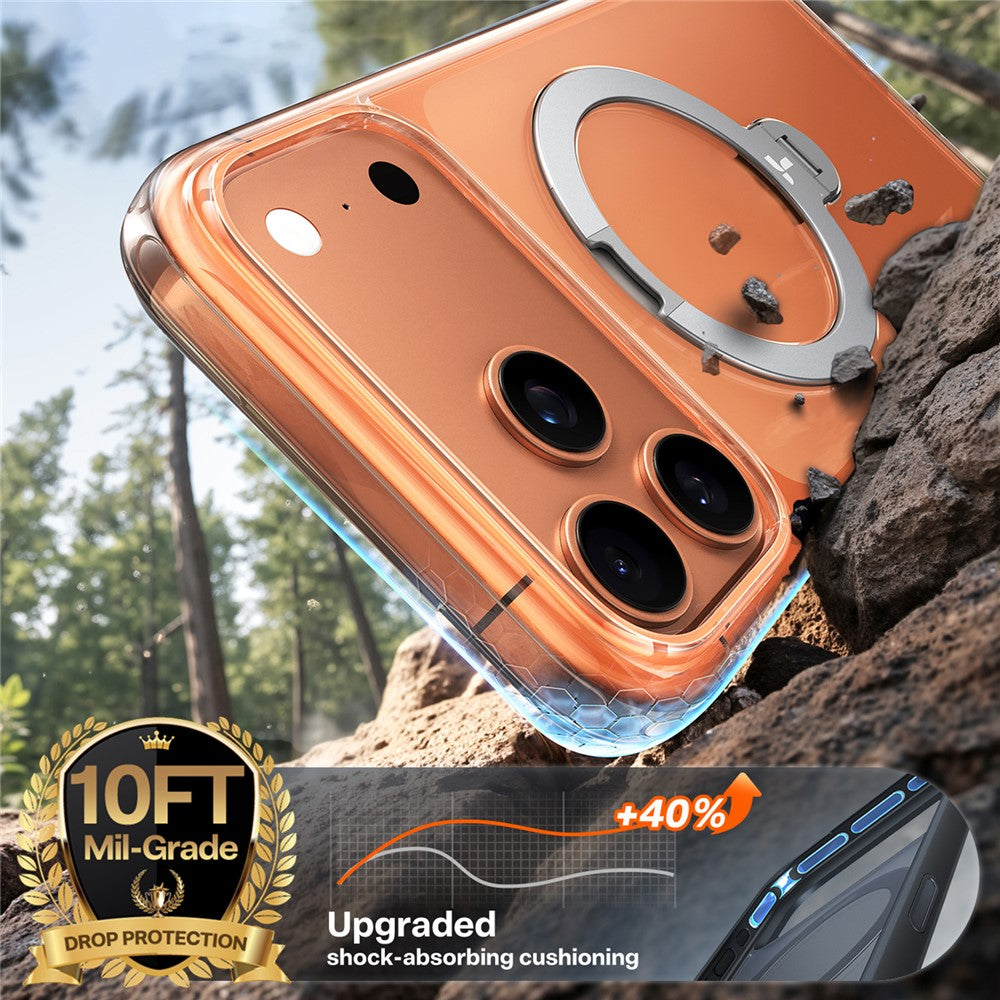 TORRAS Ostand Q3 Spin Series For iPhone 17 Pro Max Case Compatible with MagSafe Anti-drop PC + TPU Phone Cover with Rotating Kickstand