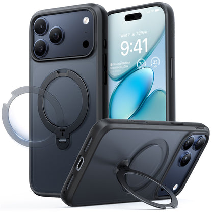 TORRAS Ostand Q3 Spin Series For iPhone 17 Pro Max Case Compatible with MagSafe Anti-drop PC + TPU Phone Cover with Rotating Kickstand