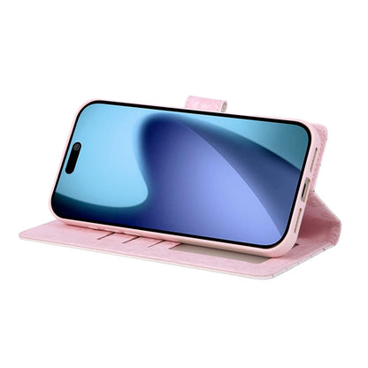 For iPhone 17 Pro Max Case RFID Blocking Flower Leather Phone Cover with Wrist Strap