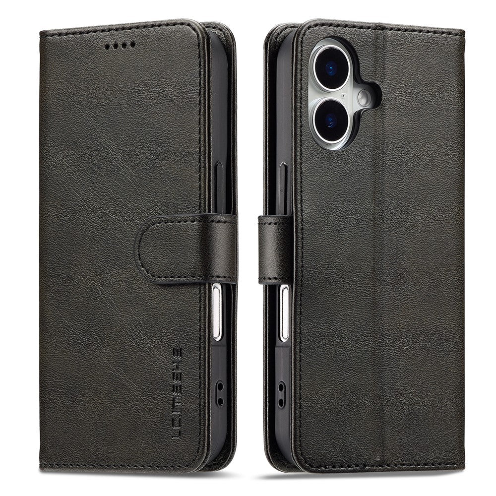 LC.IMEEKE For iPhone 17 Case Calf Texture PU Leather Stand Wallet Phone Cover