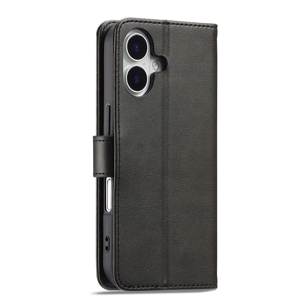 LC.IMEEKE For iPhone 17 Case Calf Texture PU Leather Stand Wallet Phone Cover