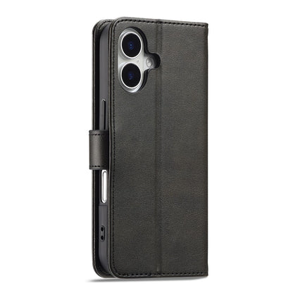 LC.IMEEKE For iPhone 17 Case Calf Texture PU Leather Stand Wallet Phone Cover