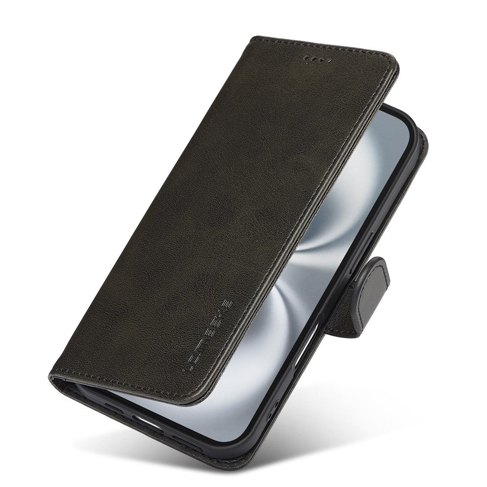 LC.IMEEKE For iPhone 17 Case Calf Texture PU Leather Stand Wallet Phone Cover