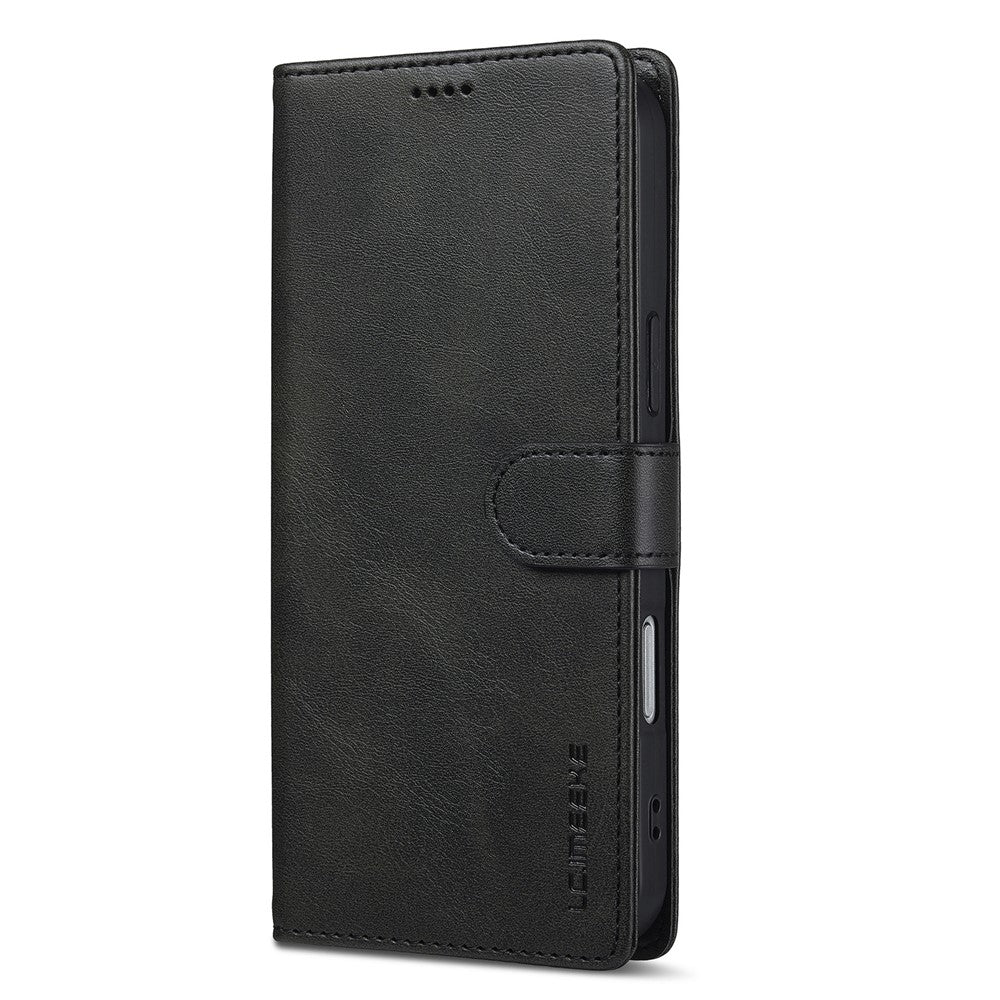 LC.IMEEKE For iPhone 17 Pro Max Case Calf Texture PU Leather Stand Wallet Phone Cover