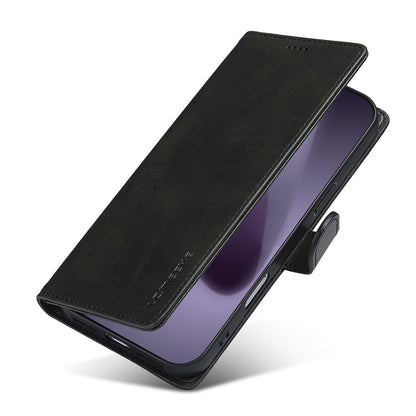 LC.IMEEKE For iPhone 17 Pro Max Case Calf Texture PU Leather Stand Wallet Phone Cover