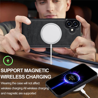 LC.IMEEKE L3 For iPhone 17 Magnetic Case Detachable Card Holder Leather TPU Mobile Cover