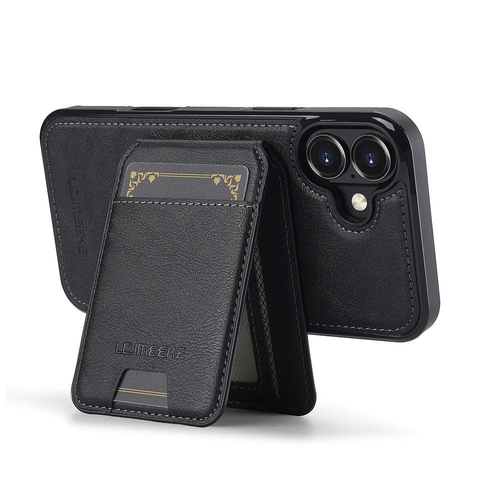 LC.IMEEKE L3 For iPhone 17 Magnetic Case Detachable Card Holder Leather TPU Mobile Cover