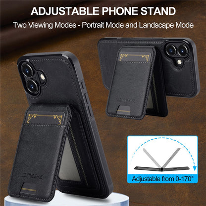 LC.IMEEKE L3 For iPhone 17 Magnetic Case Detachable Card Holder Leather TPU Mobile Cover