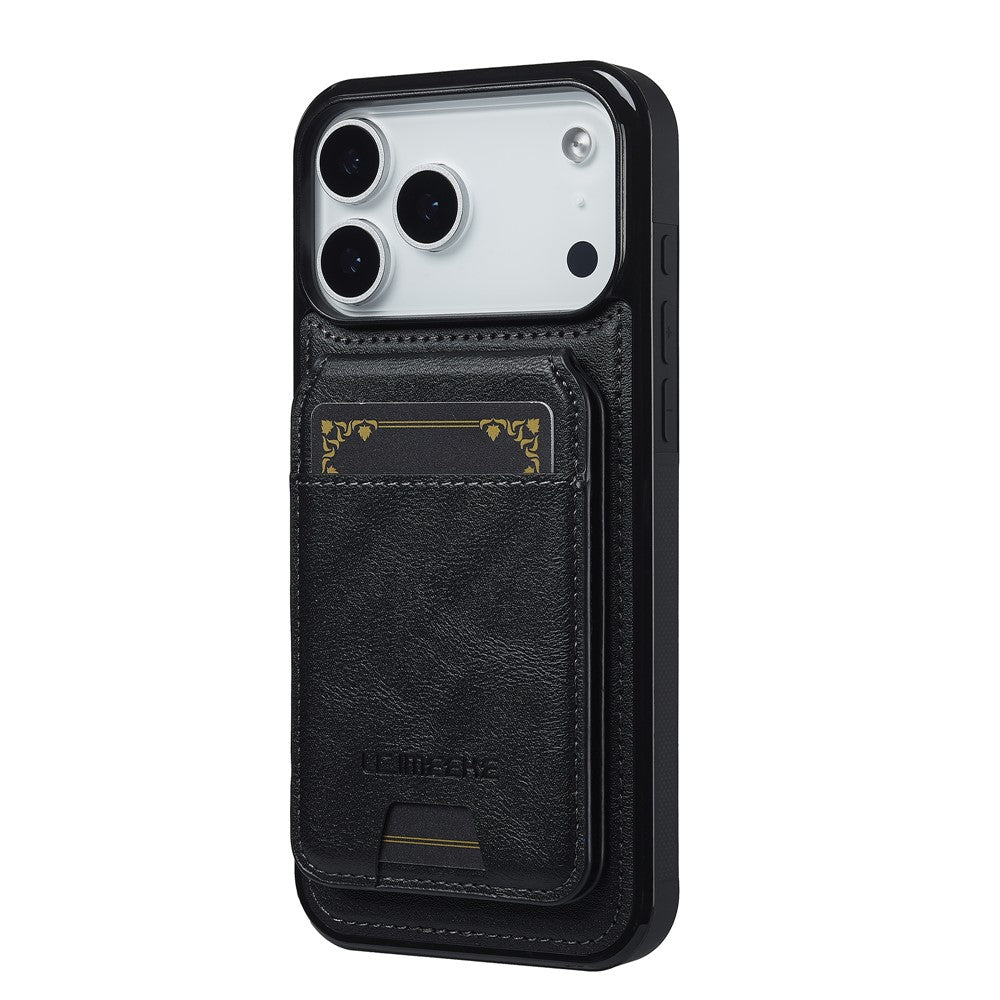 LC.IMEEKE L3 For iPhone 17 Pro Max Magnetic Case Detachable Card Holder Leather TPU Mobile Cover