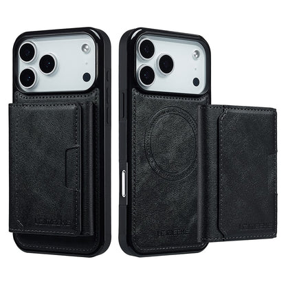 LC.IMEEKE L5 For iPhone 17 Pro Magnetic Phone Case Leather Back Cover with Detachable Card Holder