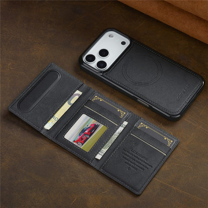 LC.IMEEKE L5 For iPhone 17 Pro Magnetic Phone Case Leather Back Cover with Detachable Card Holder