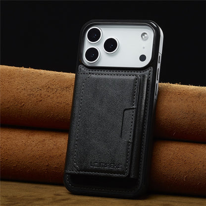 LC.IMEEKE L5 For iPhone 17 Pro Magnetic Phone Case Leather Back Cover with Detachable Card Holder