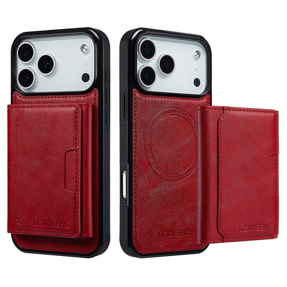 LC.IMEEKE L5 For iPhone 17 Pro Magnetic Phone Case Leather Back Cover with Detachable Card Holder