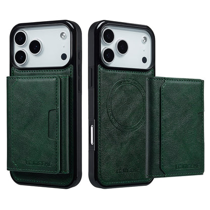 LC.IMEEKE L5 For iPhone 17 Pro Magnetic Phone Case Leather Back Cover with Detachable Card Holder