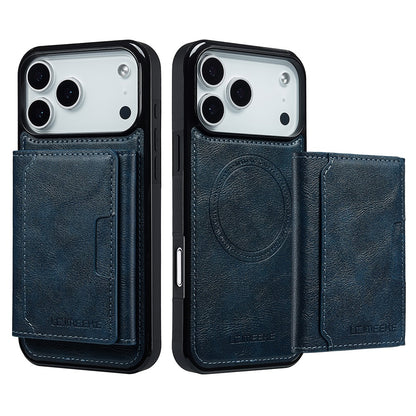 LC.IMEEKE L5 For iPhone 17 Pro Magnetic Phone Case Leather Back Cover with Detachable Card Holder