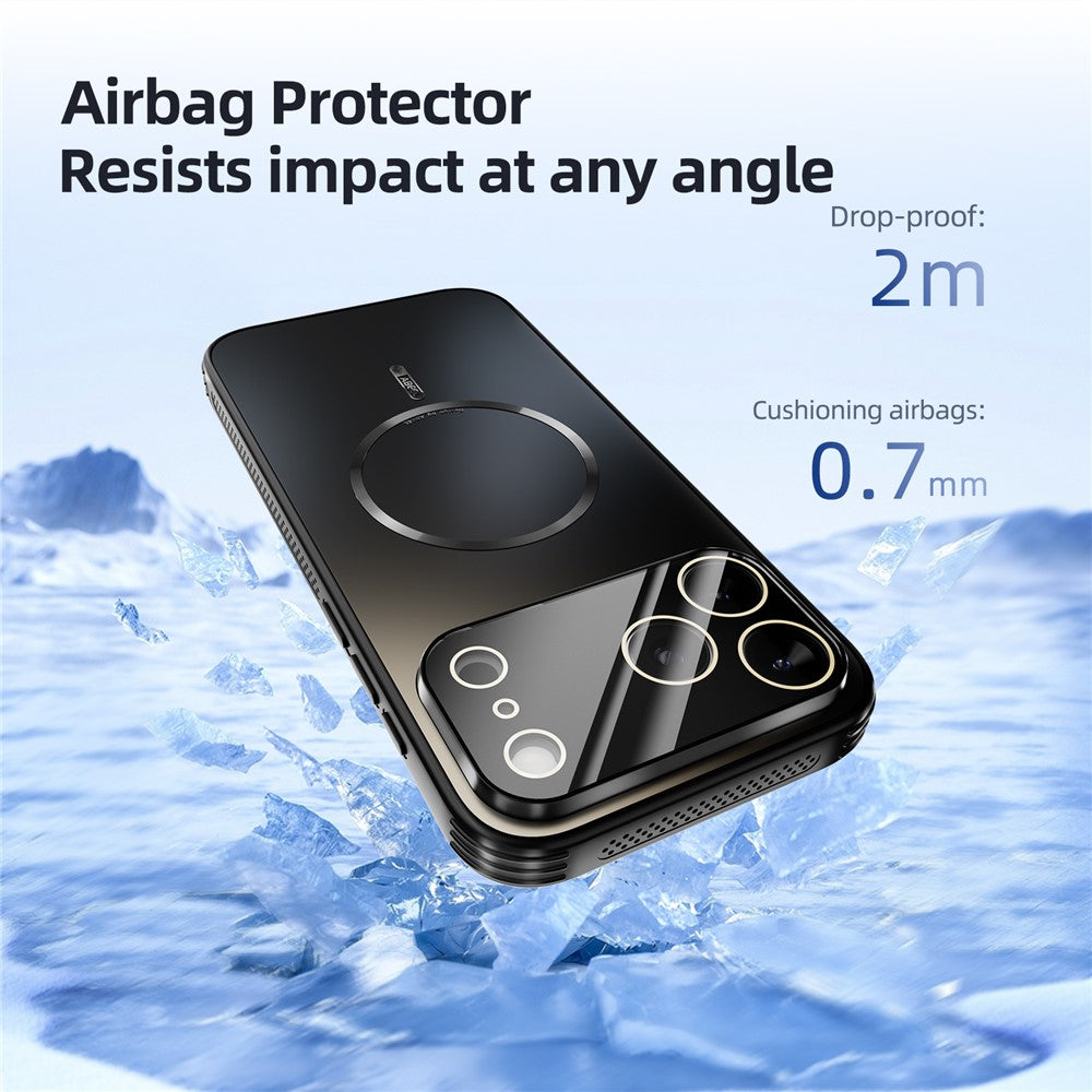 ABEEL For iPhone 15 Pro Max Case Compatible with MagSafe TPU PC Cooling Matte Phone Back Cover with Lens Film